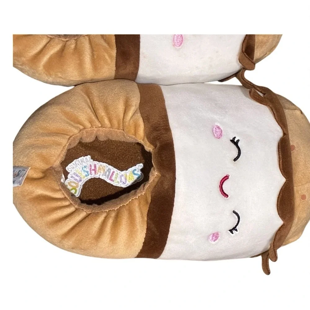 Squishmallows Brown and White Kids Slippers Size: 2 - 3